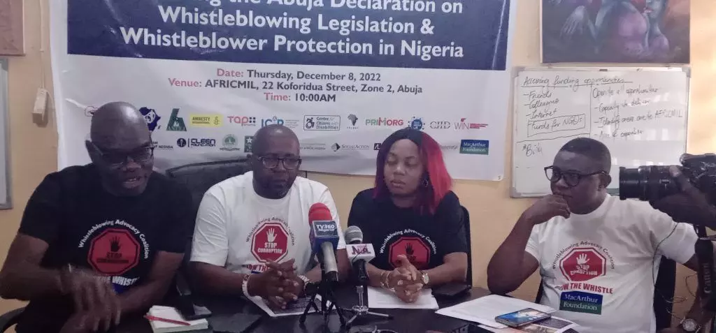 Implement whistle-blower protection law before leaving office -Coalition tells FEC, NASS