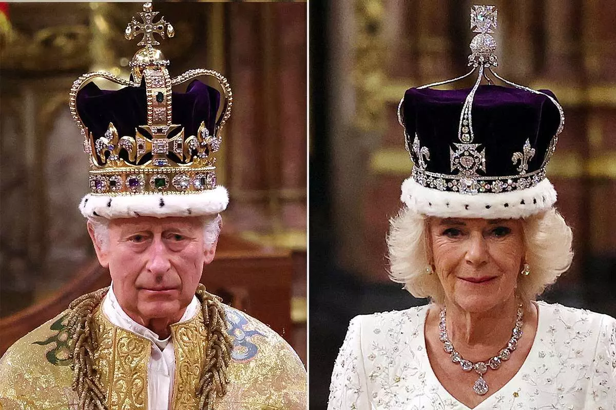 King Charles crowning draws thousands in paper crowns and plastic tiaras