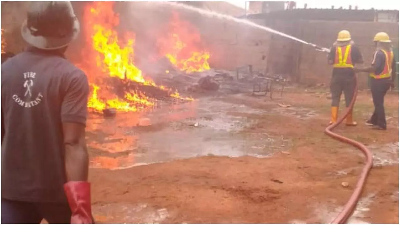 Fire guts warehouse in 3-storey building in Onitsha